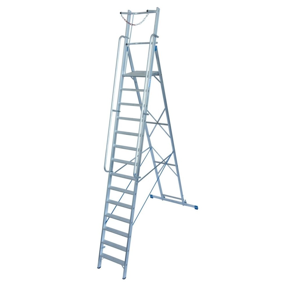 Produktabbildung Nr. 1: Escabeau double à marches KRAUSE® STABILO ac gde platef., arceau de sécu. et chaîne 1x14 marches
