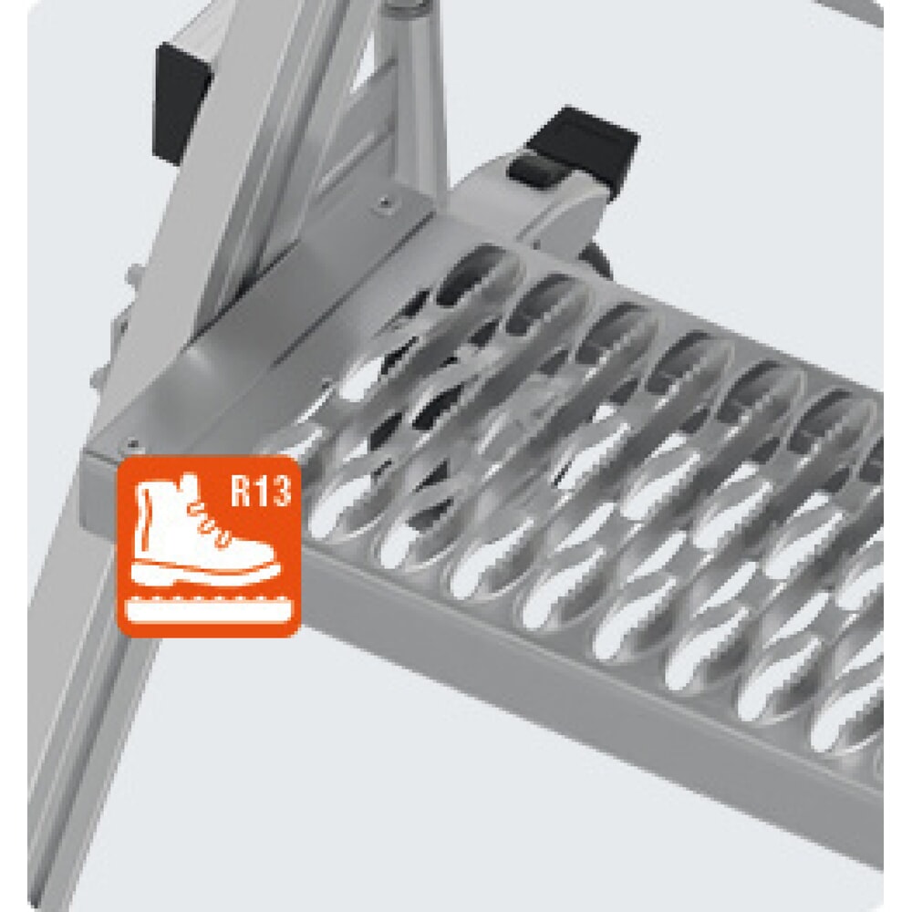 N° de l'image du produit 13 : Échelle à plate-forme mobile KRAUSE® STABILO, accès unilatéral, grille de profil R13, 5 marches