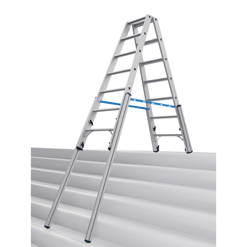 Product afbeelding: KRAUSE® STABILO telescopische ladder met treden, dubbelzijdig toegankelijk, 2 x 7 treden