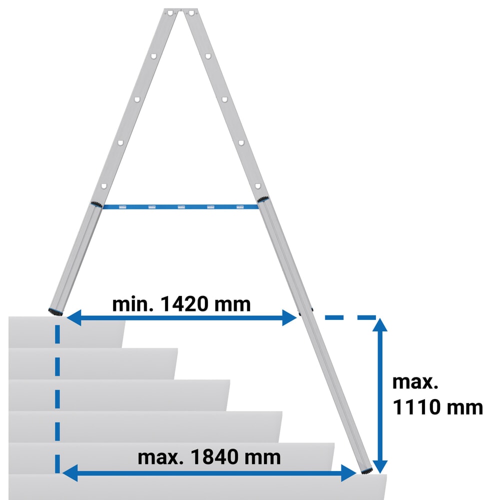 Productafbeelding nr. 14: KRAUSE® STABILO telescopische ladder met treden, dubbelzijdig toegankelijk, 2 x 7 treden