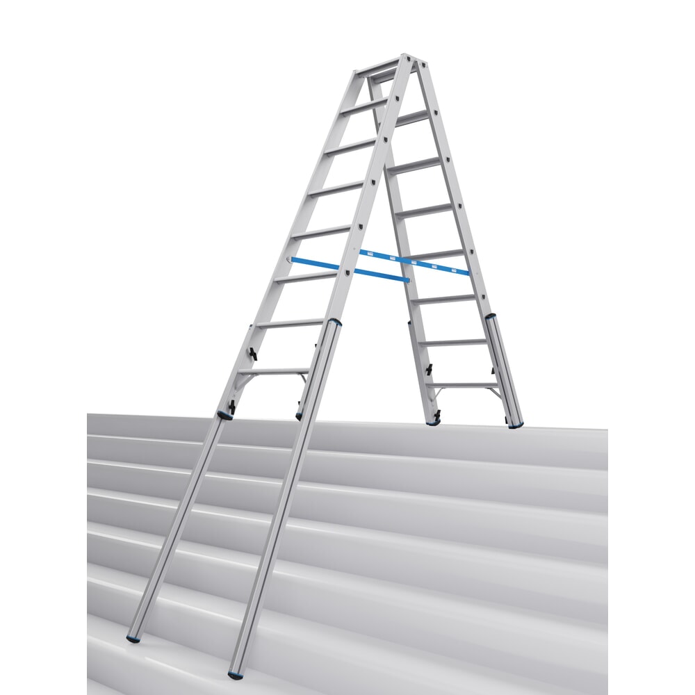 Illustration du produit: Échelle télescopique KRAUSE® STABILO avec marches, accès double face, 2 x 8 marches
