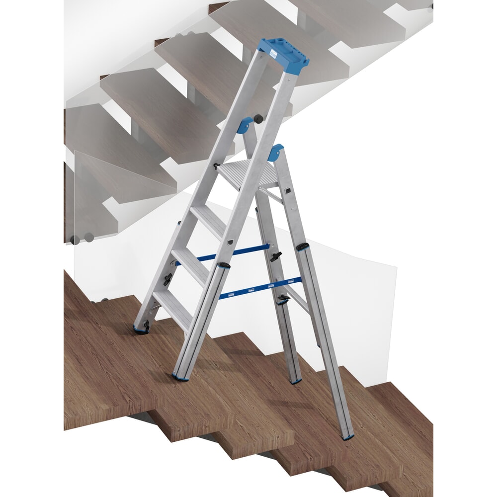 Productafbeelding nr. 7: KRAUSE® STABILO telescopische ladder met treden, eenzijdig toegankelijk, 4 treden