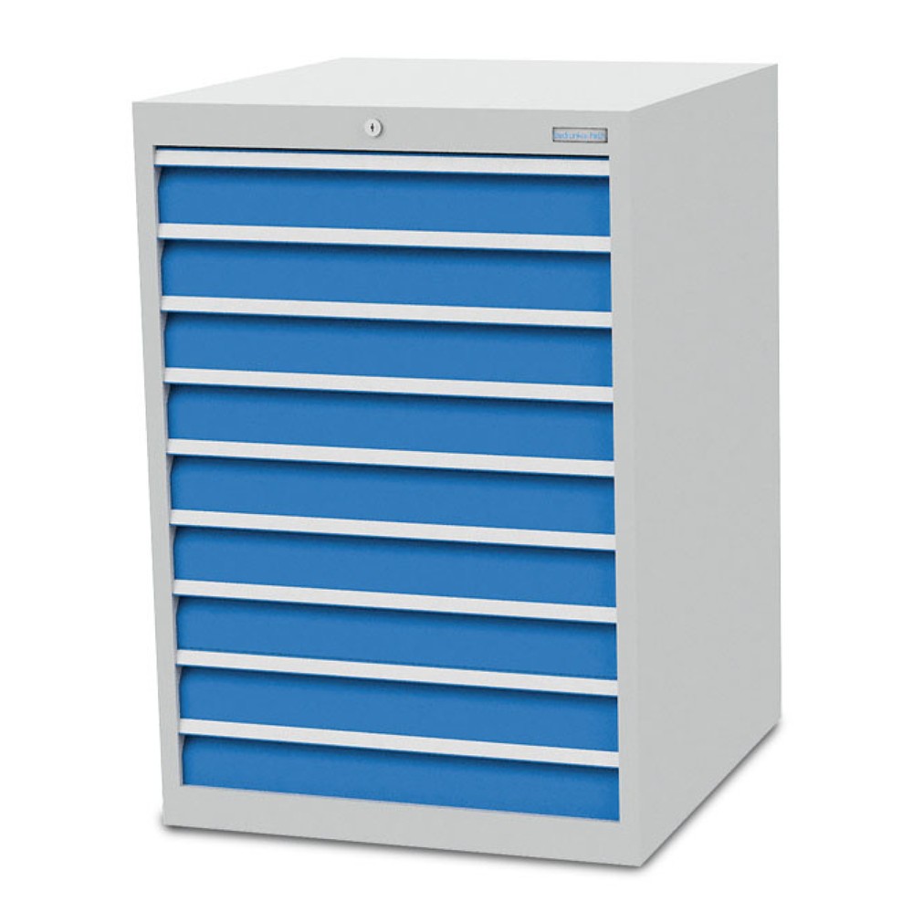 Produktabbildung Nr. 1: Ladekast Bedrunka+Hirth R 24-24, hxbxd 1.019 x 705 x 736 mm, lichtgrijs, lichtblauw, 9 lades 9x100 mm