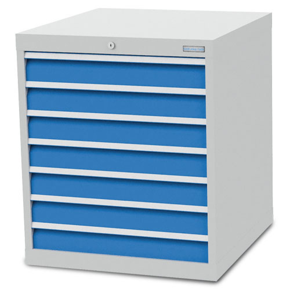 Productafbeelding nr. 1: Ladekast Bedrunka+Hirth R 24-24, hxbxd 819 x 705 x 736 mm, lichtgrijs, lichtblauw, 7 lades 7x100 mm