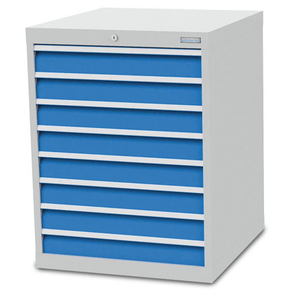 Productafbeelding nr. 1: Ladekast Bedrunka+Hirth R 24-24, hxbxd 919 x 705 x 736 mm, lichtgrijs, lichtblauw, 8 lades 8x100 mm