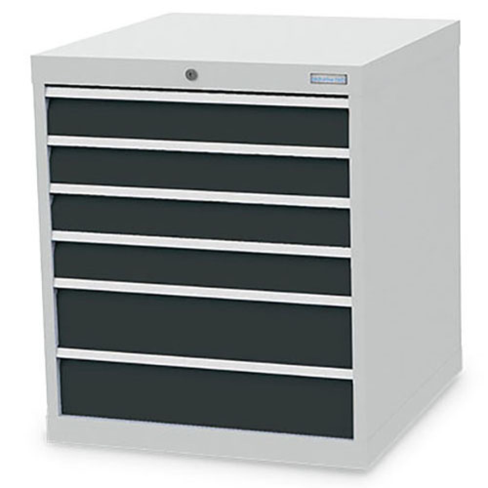 Produktabbildung Nr. 1: Ladekast Bedrunka+Hirth R 24-24, hxbxd 819 x 705 x 736 mm, lichtgrijs, antracietgrijs, 6 lades 4x100 + 2x150 mm