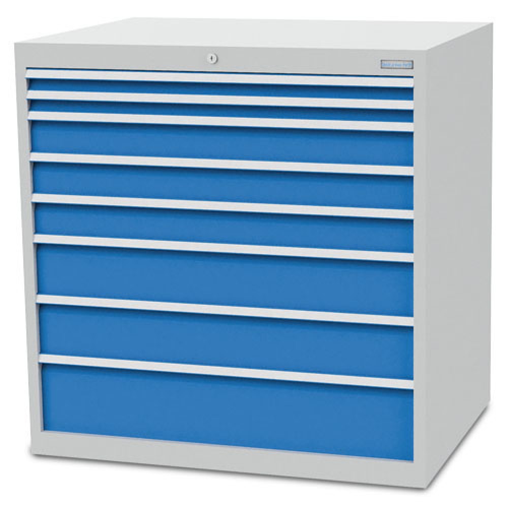 Productafbeelding nr. 1: Ladekast Bedrunka+Hirth R 36-24, hxbxd 1.019 x 1.005 x 736 mm, lichtgrijs, lichtblauw, 8 lades 2x50+ 3x100 + 2x150 + 1x200 mm