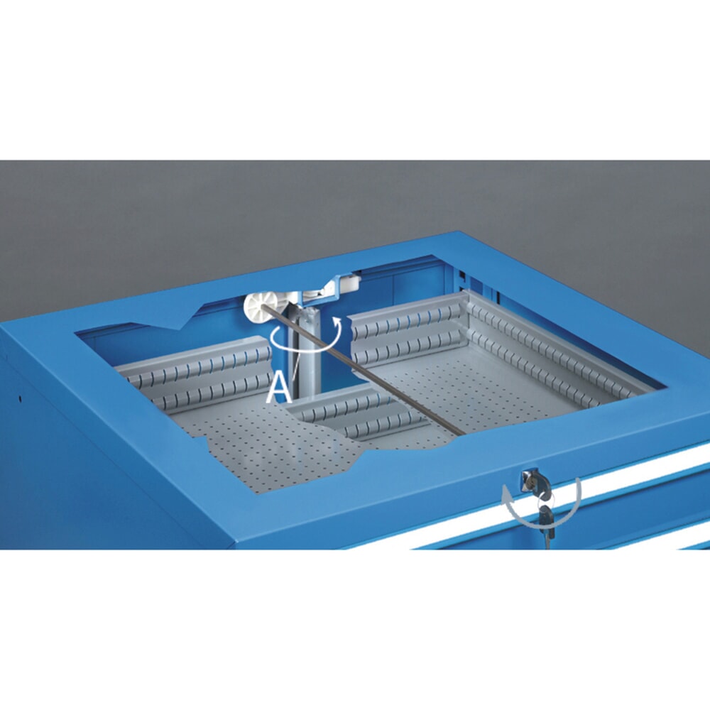 Produktabbildung Nr. 3: Verrijdbare ladekast Fami FLEXA, 5 lades, hxbxd 853 x 794 x 600 mm, lichtblauw