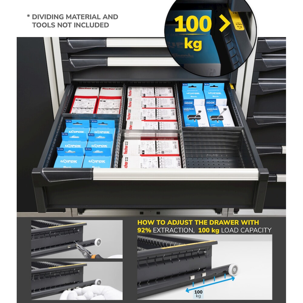 Produktabbildung Nr. 3: Ladekast Fami MASTER, 6 lades, hxbxd 1.000 x 714 x 726 mm, lichtblauw