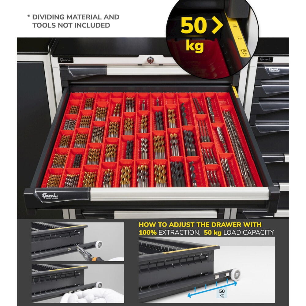 Produktabbildung Nr. 9: Ladekast Fami MASTER, 6 lades, hxbxd 1.000 x 714 x 726 mm, lichtblauw