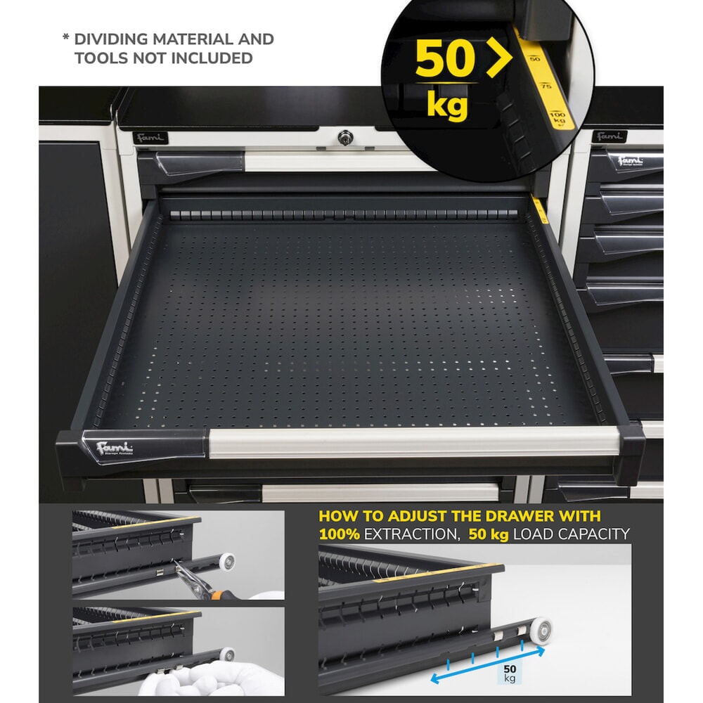 Produktabbildung Nr. 10: Ladekast Fami MASTER, 6 lades, hxbxd 1.000 x 714 x 726 mm, lichtblauw
