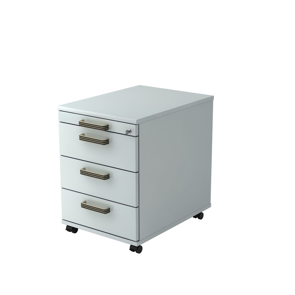 Product afbeelding: Ladekast op wielen Hammerbacher 58 cm, 3 lades, slot SG grijs