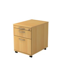 Productafbeelding nr. 1: Ladekast op wielen Cube, 3 lades met metalen greep, hxbxd 590 x 428 x 580 mm, beuk