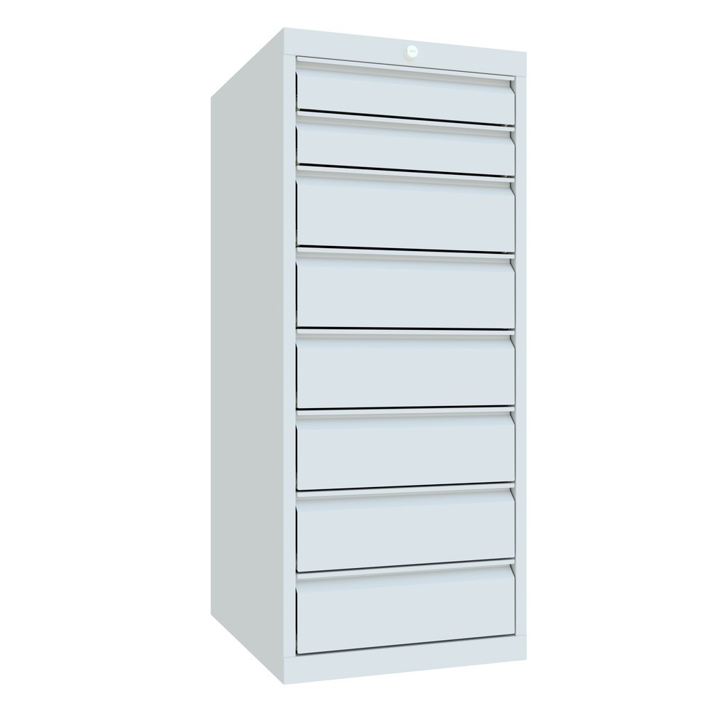 Productafbeelding nr. 2: Ladekast PAVOY, hoogte 1.200 mm, laden 2x100 + 6x150 mm, breedte 500 mm, lichtgrijs, lichtgrijs