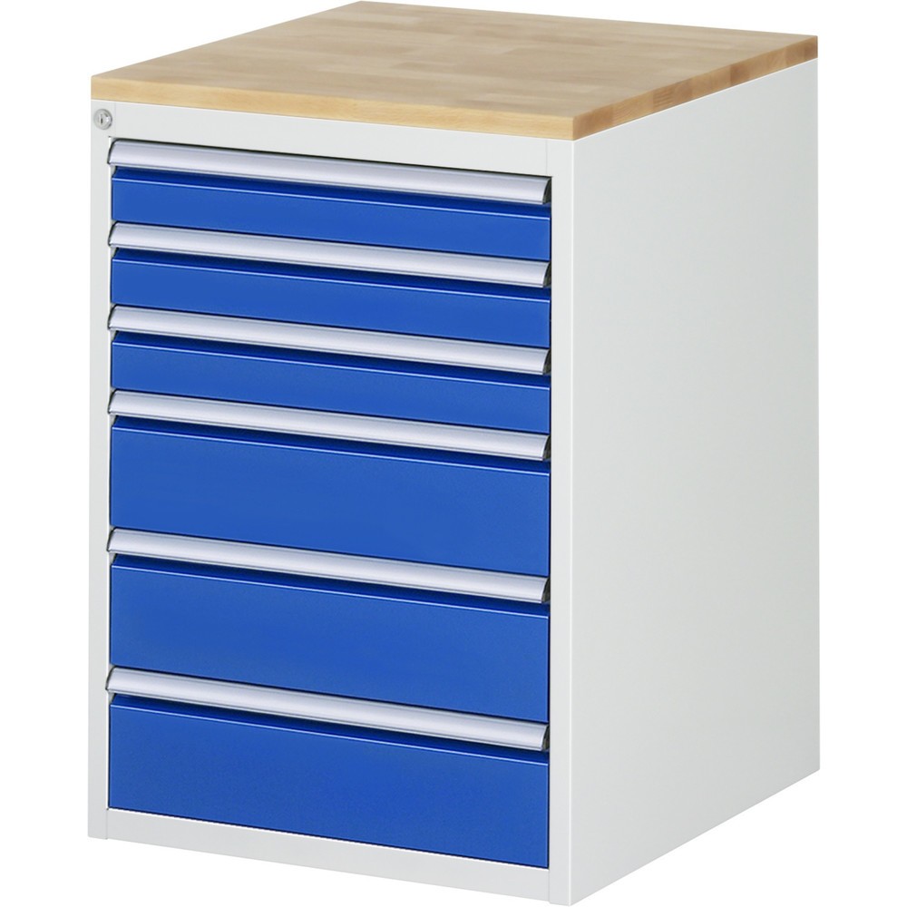Produktabbildung Nr. 1: Ladekast RAU serie 7000, hxbxd 825 x 580 x 650 mm, 6 lades 3 x 90, 3 x 150 mm, beuken werkblad