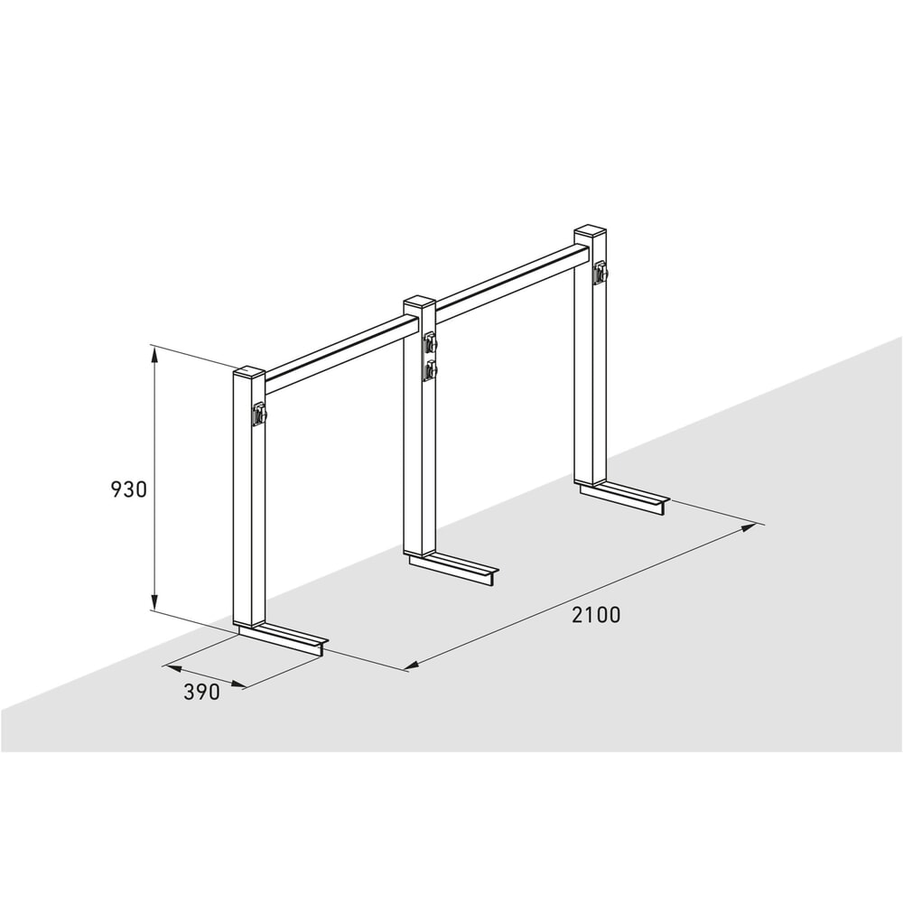 Produktabbildung Nr. 8: Laadmodule voor fietsenrek wsm®, 1-zijdige wielinzet, breedte 2.100 mm, 4 plaatsen