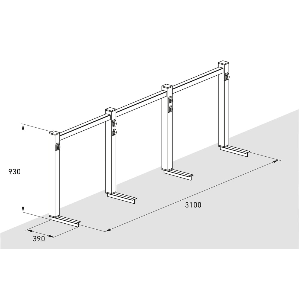 Produktabbildung Nr. 8: Laadmodule voor fietsenrek wsm®, 1-zijdige wielinzet, breedte 3.100 mm, 6 plaatsen