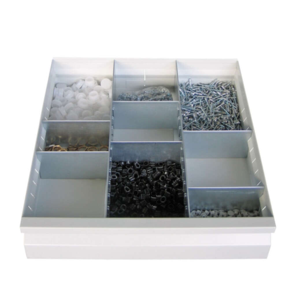 Product afbeelding: Ladeverdeler voor kasten met glijgeleiders, 6 IW, voor fronthoogte 100 mm