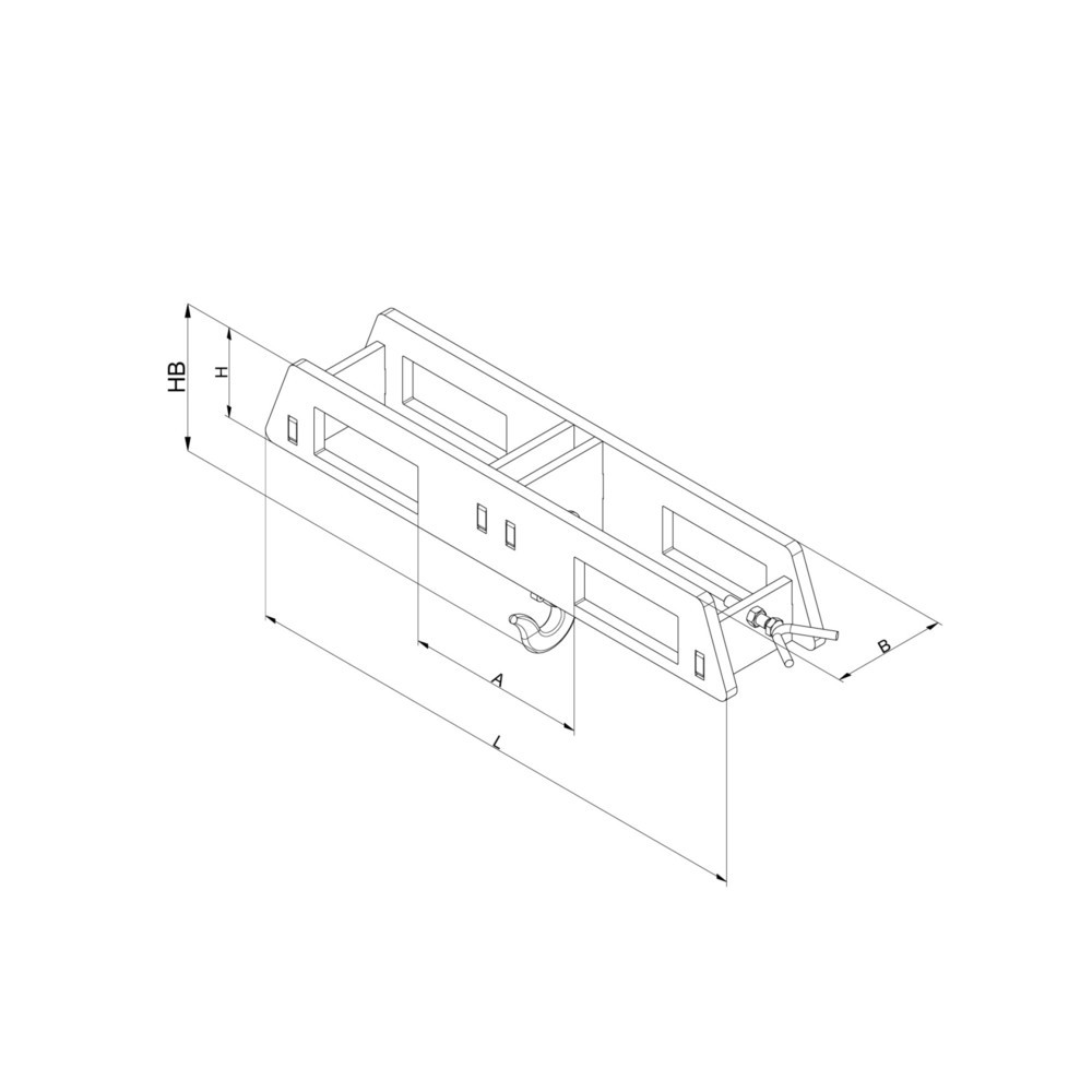 Produktabbildung Nr. 3: Lasthaak Eichinger® heftruck opzetstuk over twee vorken, 2.500 kg, gentiaanblauw