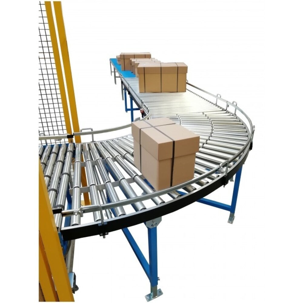 Productafbeelding nr. 3: Lichte rollenbaan, rollen van buizenstaal, 90° bocht, baanbreedte 400 mm, asafstand 62,5 mm