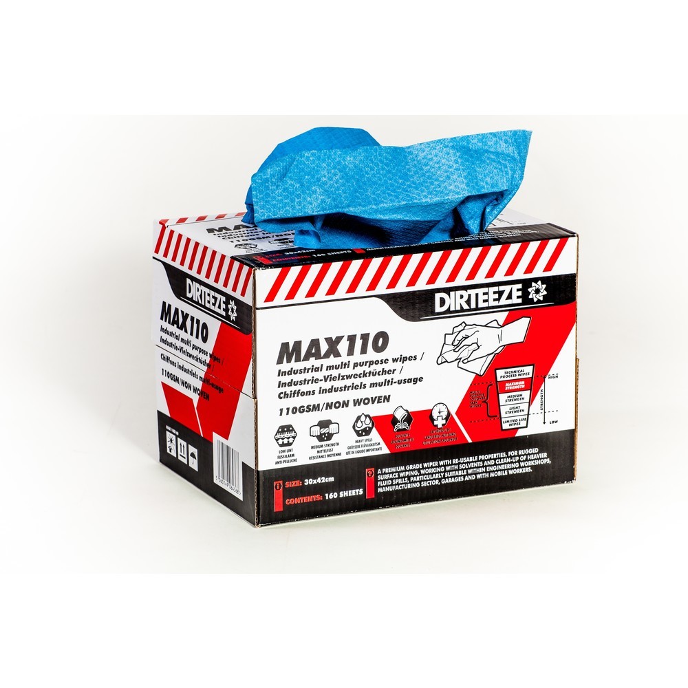 N° de l'image du produit 2 : Lingettes industrielles MAX110, 1 boîte de 160 lingettes