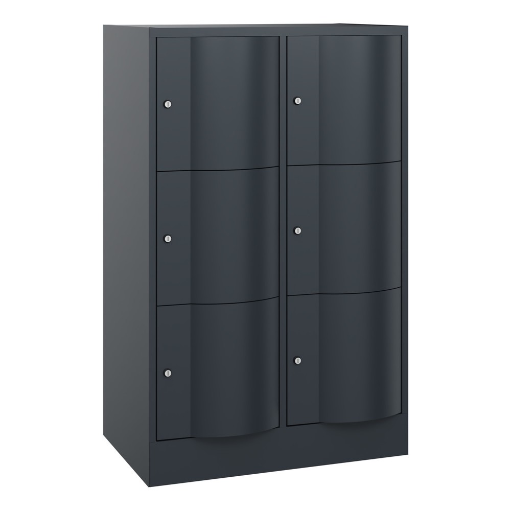 Produktabbildung Nr. 1: Locker C+P met vandalismebestendige deuren, 2 x 3 vakken, hxbxd 1.225 x 770 x 540 mm, antracietgrijs, antracietgrijs