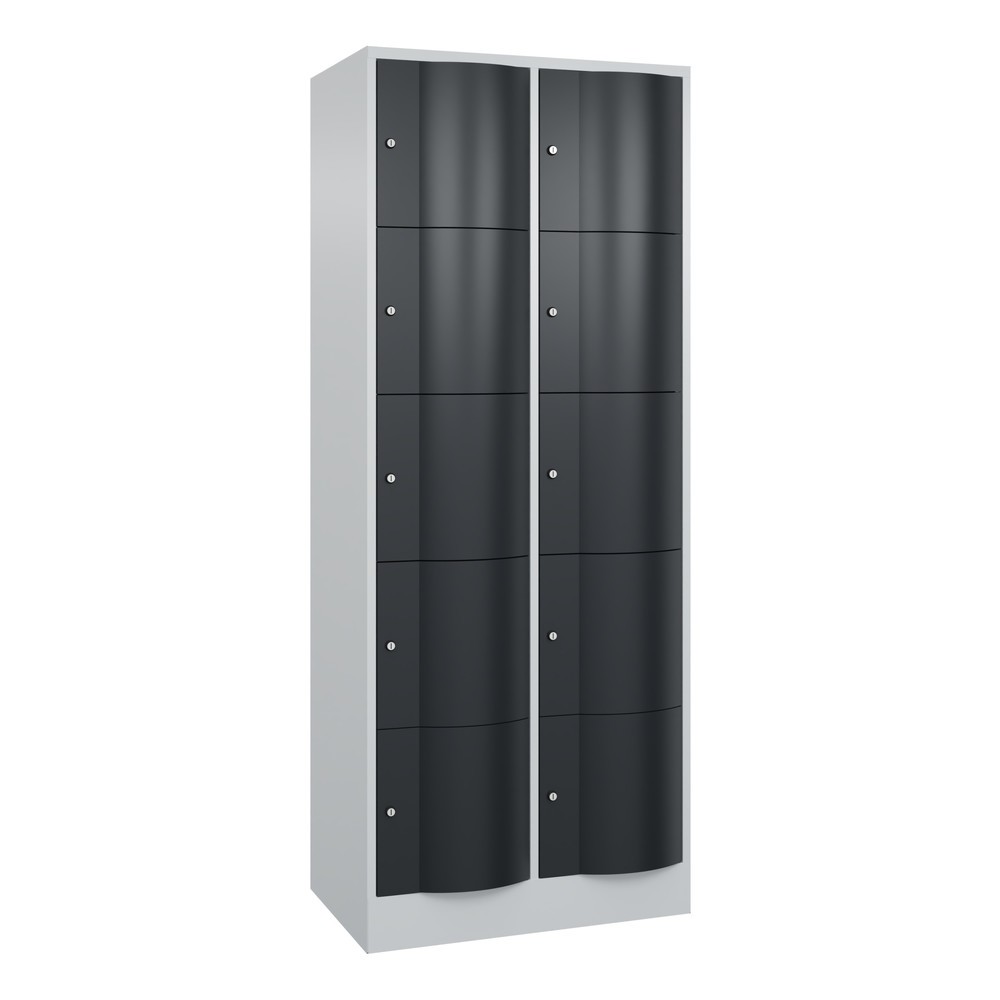Produktabbildung Nr. 1: Locker C+P met vandalismebestendige deuren, 2 x 5 vakken, hxbxd 1.950 x 770 x 540 mm, lichtgrijs, antracietgrijs