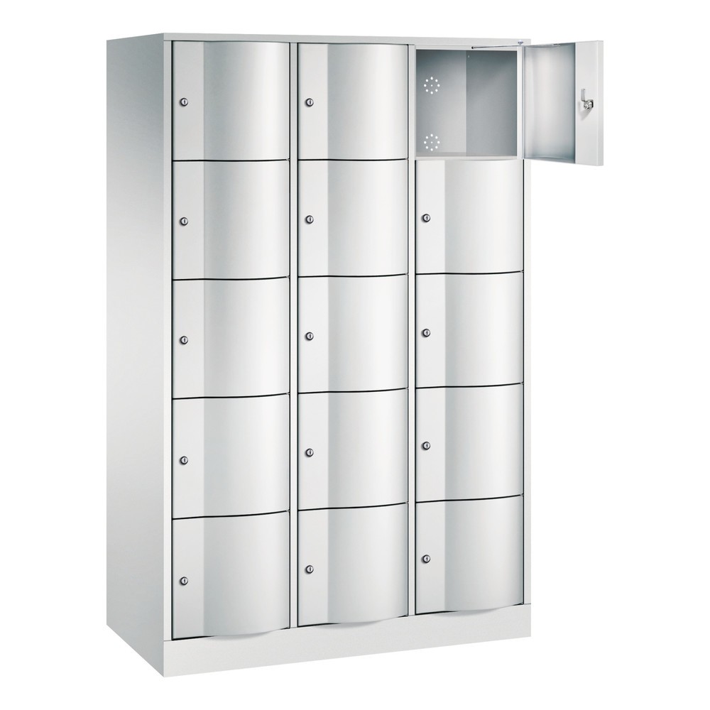 Locker C+P met vandalismebestendige deuren, 3 x 5 vakken, hxbxd 1.950 x 1.150 x 540 mm, lichtgrijs, lichtgrijs Productafbeelding nr. 2: Locker C+P met vandalismebestendige deuren, 3 x 5 vakken, hxbxd 1.950 x 1.150 x 540 mm, lichtgrijs, lichtgrijs