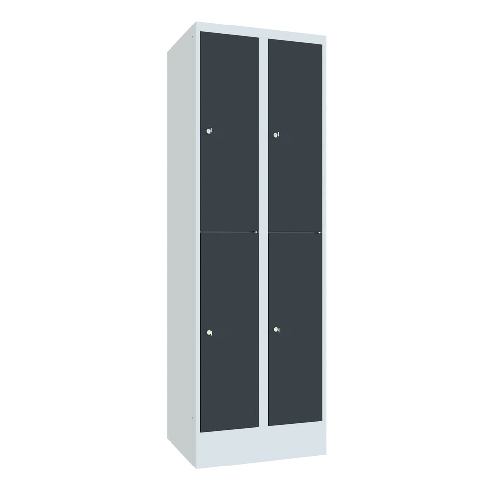Produktabbildung Nr. 1: Locker PAVOY, 2 x 2 vakken, hxbxd 1.850 x 630 x 500 mm, antracietgrijs, lichtgrijs