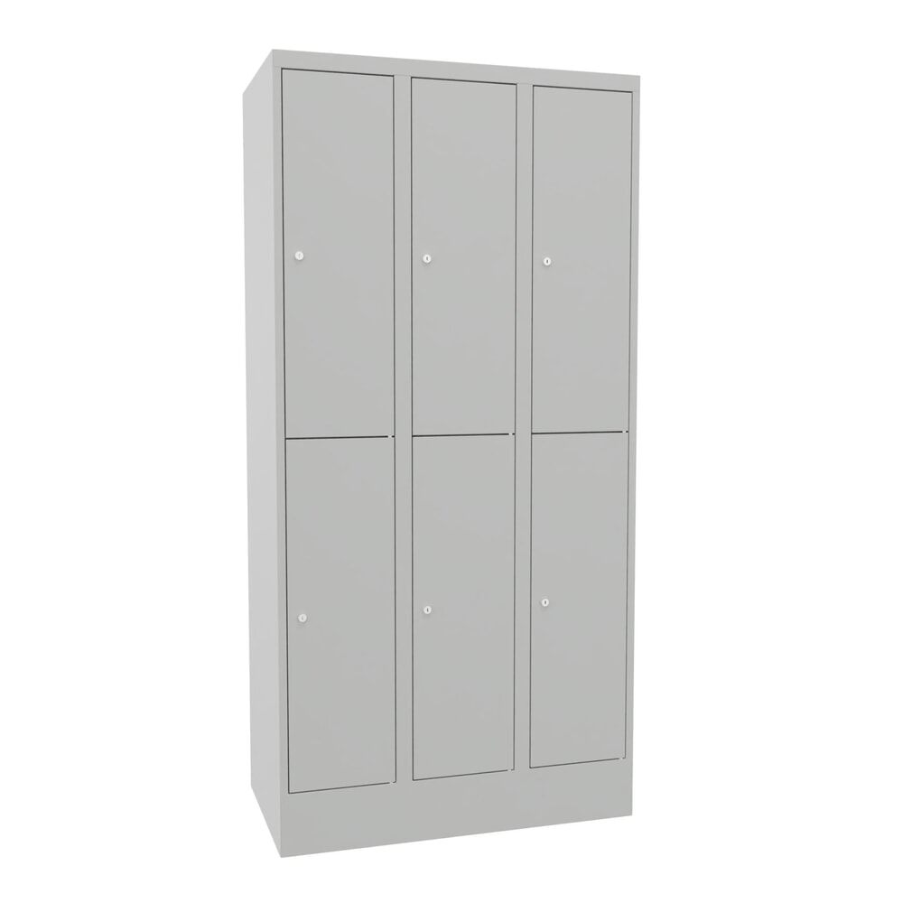 Product afbeelding: Locker PAVOY, 3 x 2 vakken, hxbxd 1.850 x 930 x 500 mm, lichtgrijs, lichtgrijs