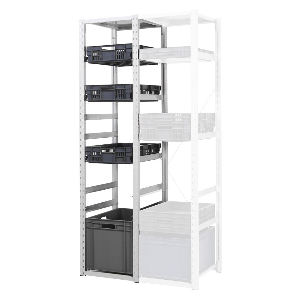 Produktabbildung Nr. 2: ManOrga Bakkenrek voor euroboxen, GF, H x B x D 2.000 x 407 x 600 mm