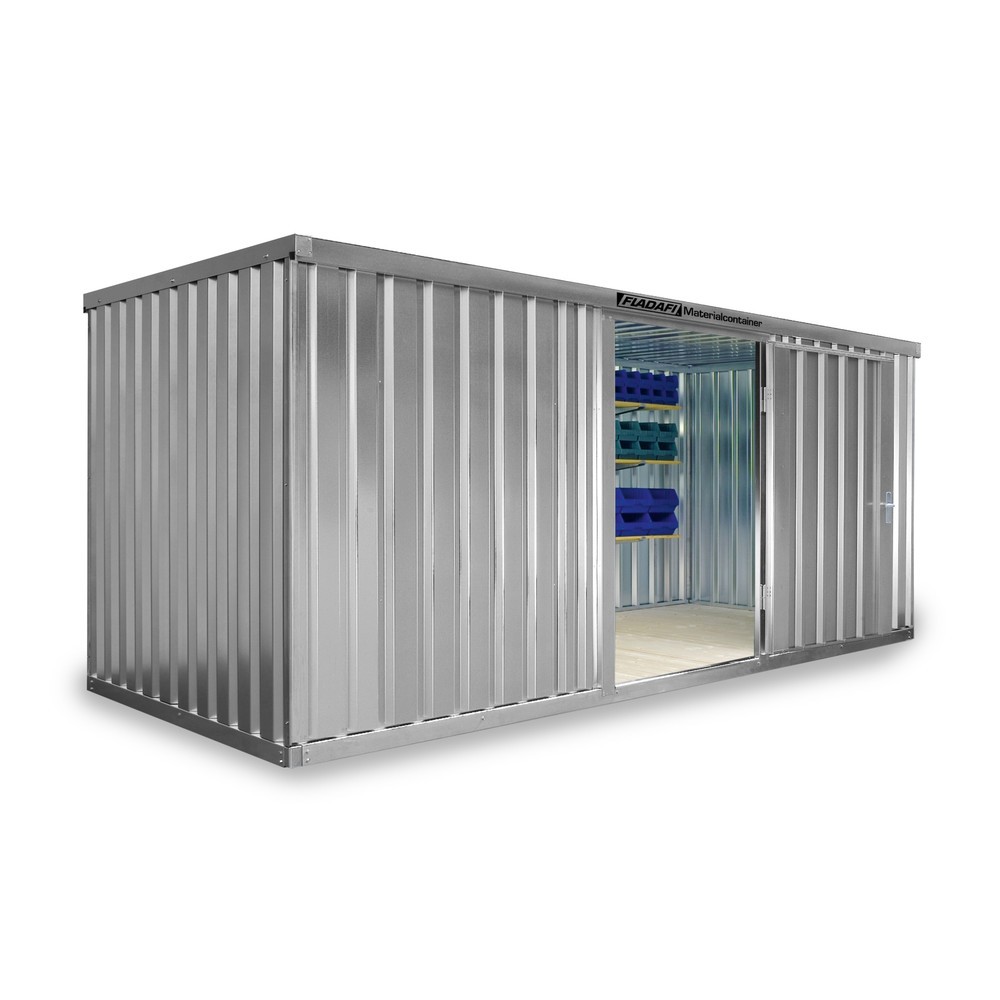Produktabbildung Nr. 1: Materiaalcontainer afzonderlijke module, hxbxd 2.150 x 5.080 x 2.170 mm, gemonteerd, houten bodem, gelakt, lichtgrijs