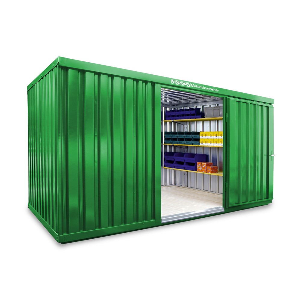 Produktabbildung Nr. 1: Materiaalcontainer afzonderlijke module, hxbxd 2.150 x 4.050 x 2.170 mm, gemonteerd, houten bodem, gelakt, grasgroen
