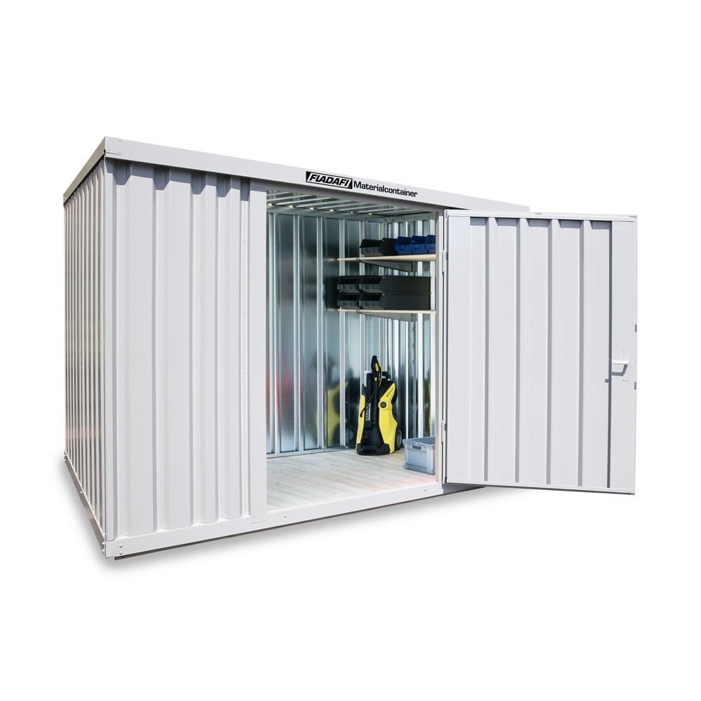 Produktabbildung Nr. 1: Materiaalcontainer afzonderlijke module, hxbxd 2.150 x 3.050 x 2.170 mm, gemonteerd, houten bodem, gelakt, lichtgrijs