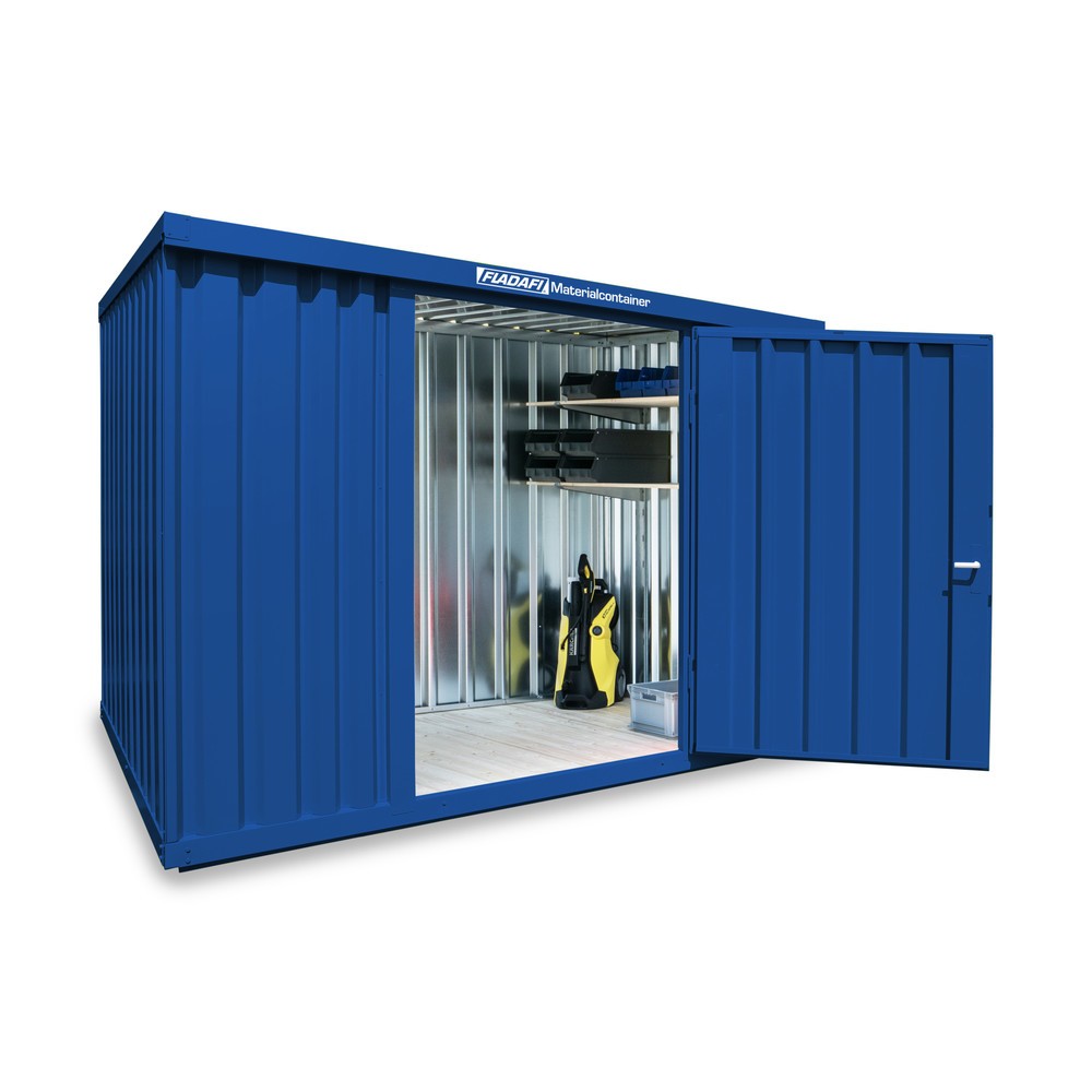 Produktabbildung Nr. 1: Materiaalcontainer afzonderlijke module, hxbxd 2.150 x 3.050 x 2.170 mm, gemonteerd, houten bodem, gelakt, gentiaanblauw