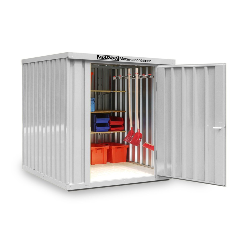 Produktabbildung Nr. 1: Materiaalcontainer afzonderlijke module, hxbxd 2.150 x 2.100 x 2.170 mm, gedemonteerd, houten bodem, gelakt, lichtgrijs