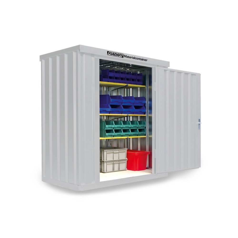 Produktabbildung Nr. 1: Materiaalcontainer afzonderlijke module, hxbxd 2.150 x 2.100 x 1.140 mm, gedemonteerd, houten bodem, gelakt, grijswit