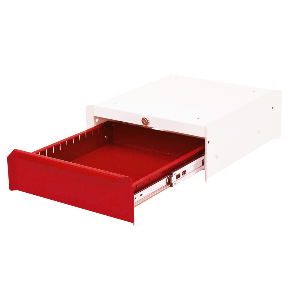 Produktabbildung Nr. 1: Meuble bas à 1 tiroir pour table de système de poste de travail Bedrunka+Hirth, H x l x P 140 x 370 x 400 mm, rouge signalisation