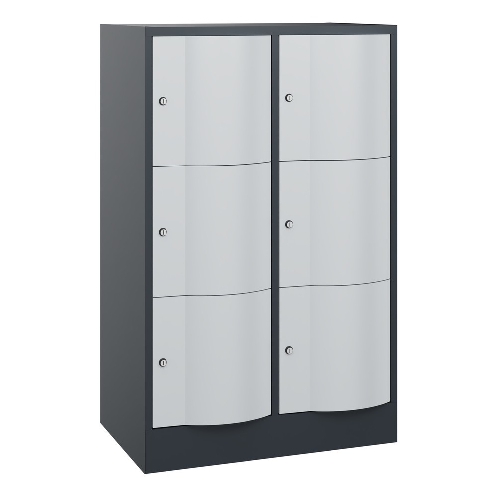 Produktabbildung Nr. 1: Meuble coffre-fort C+P avec portes « anti-vandalisme », 2 x 3 compartiments, H x l x P 1 225 x 770 x 540 mm, gris anthracite, gris clair