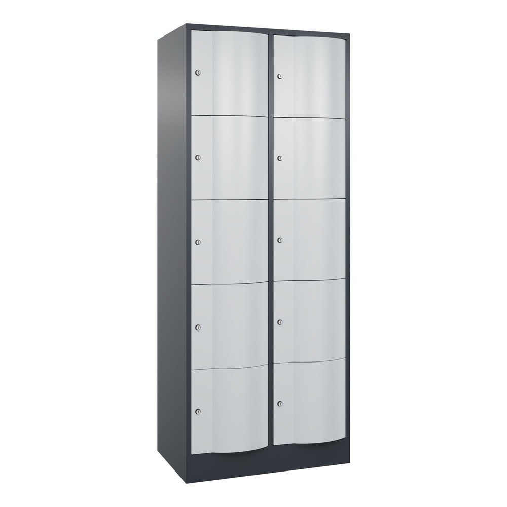 Produktabbildung Nr. 1: Meuble coffre-fort C+P avec portes « anti-vandalisme », 2 x 5 compartiments, H x l x P 1 950 x 770 x 540 mm, gris anthracite, gris clair