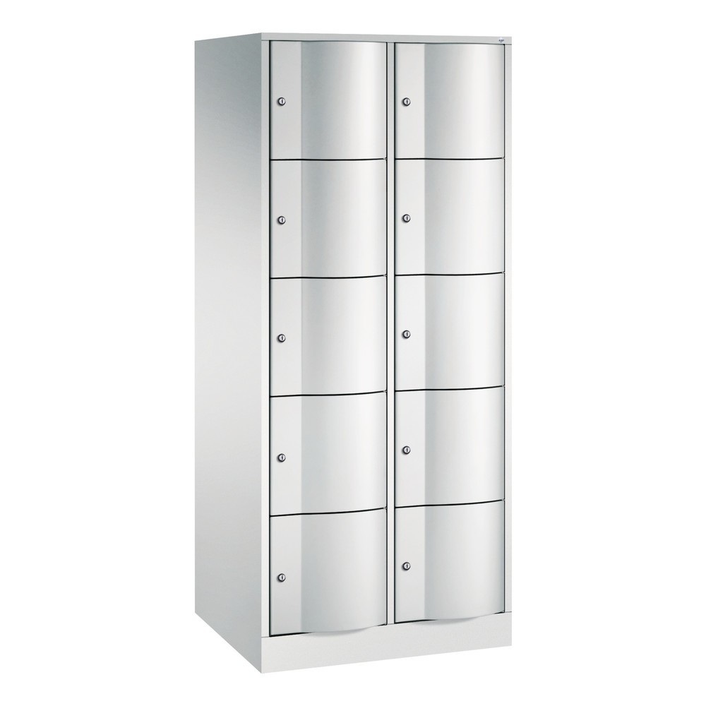 Illustration du produit: Meuble coffre-fort C+P avec portes « anti-vandalisme », 2 x 5 compartiments, H x l x P 1 950 x 770 x 640 mm, gris clair, gris clair