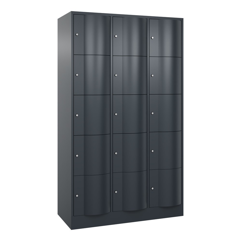 Produktabbildung Nr. 1: Meuble coffre-fort C+P avec portes « anti-vandalisme », 3 x 5 compartiments, H x l x P 1 950 x 1 150 x 540 mm, gris anthracite, gris anthracite