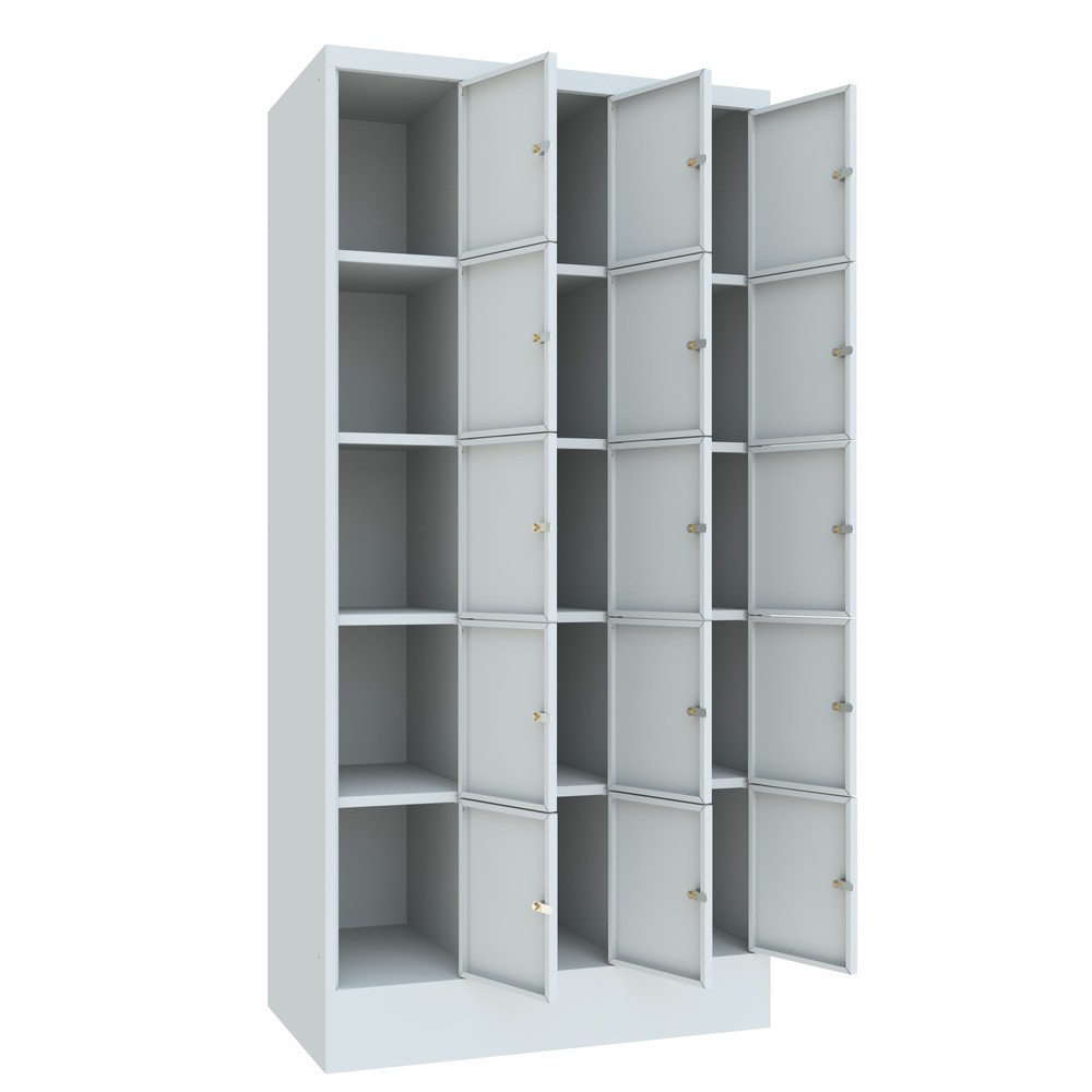 Produktabbildung Nr. 3: Meuble coffre-fort PAVOY, 3 x 5 compartiments, H x l x P 1 850 x 930 x 500 mm, gris clair, gris clair