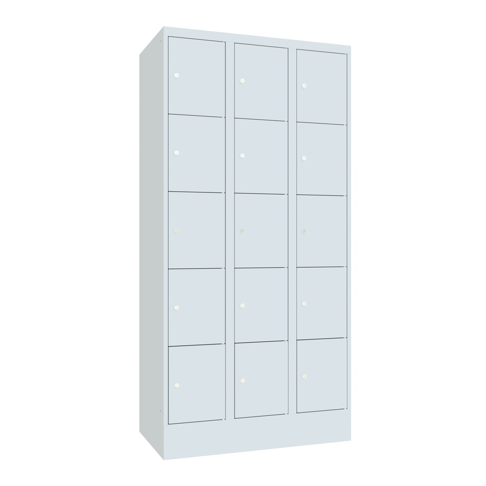 Produktabbildung Nr. 1: Meuble coffre-fort PAVOY, 3 x 5 compartiments, H x l x P 1 850 x 930 x 500 mm, gris clair, gris clair