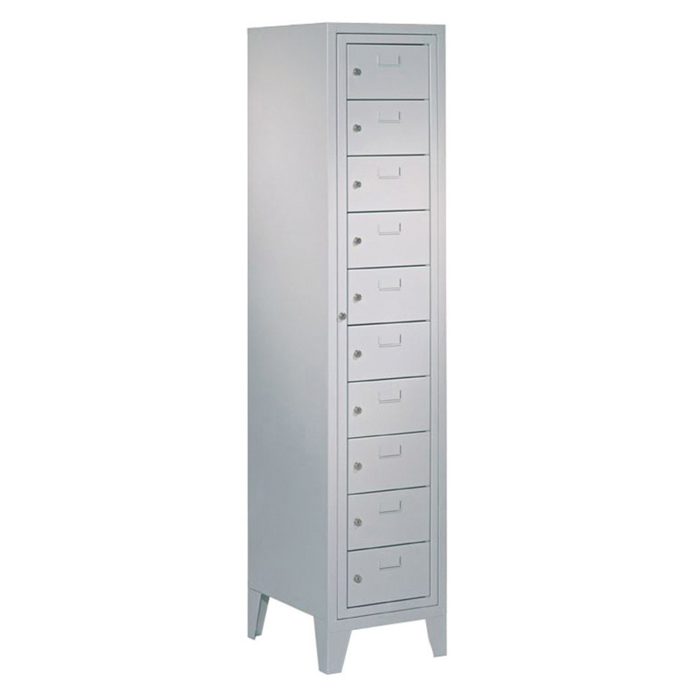 Produktabbildung Nr. 2: Meuble coffre-fort PAVOY avec porte centrale, 1 x 10 compartiments, H x l x P 1 850 x 400 x 500 mm, avec pieds, gris clair, gris clair