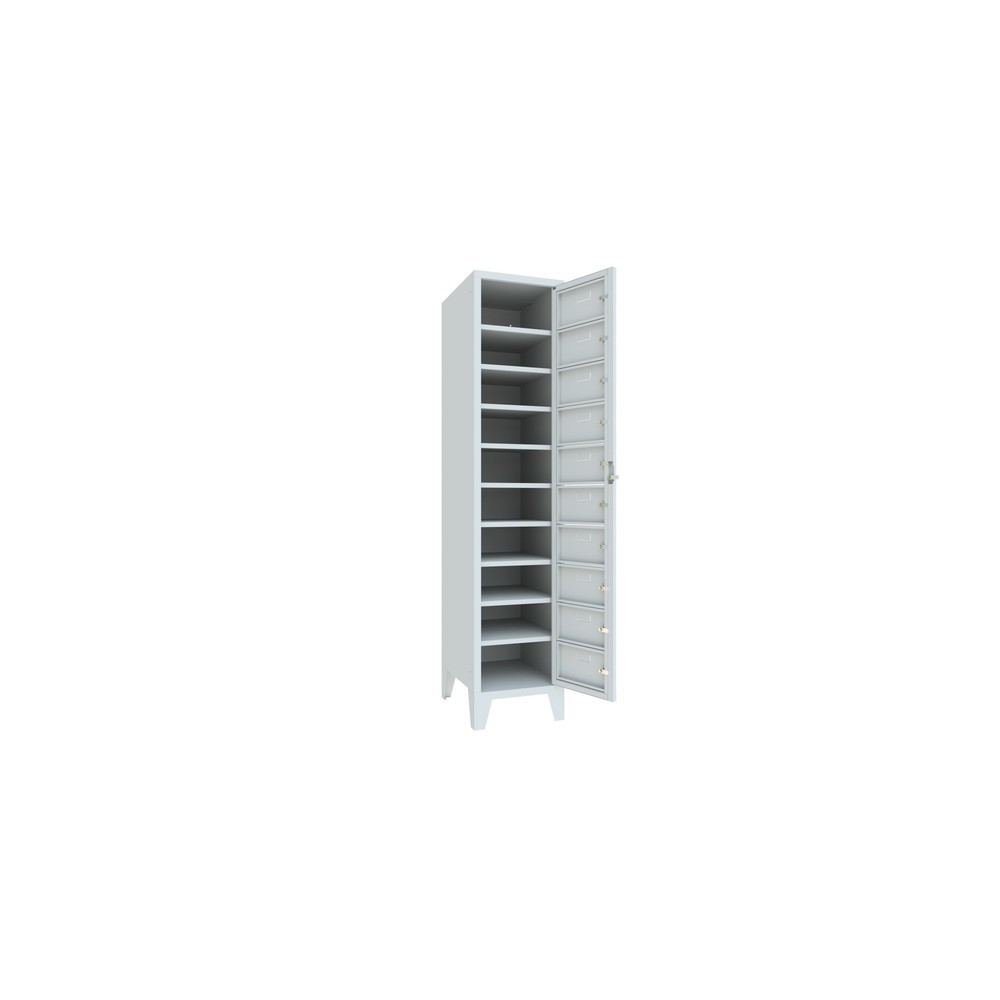 Produktabbildung Nr. 3: Meuble coffre-fort PAVOY avec porte centrale, 1 x 10 compartiments, H x l x P 1 850 x 400 x 500 mm, avec pieds, gris clair, gris clair