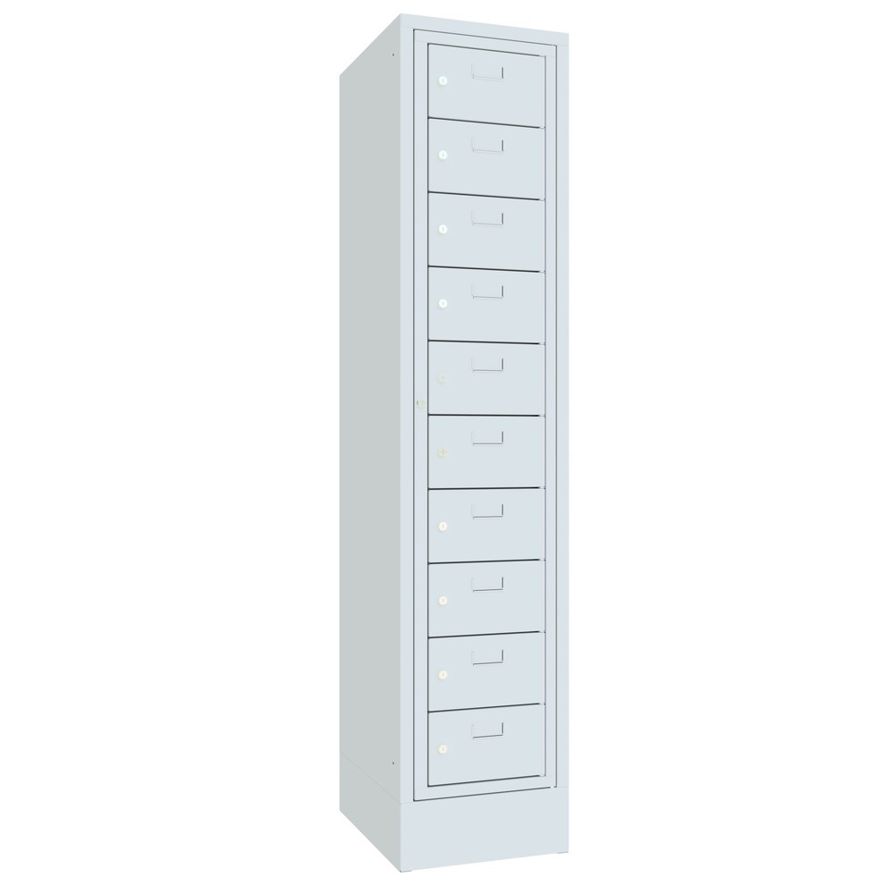 Produktabbildung Nr. 2: Meuble coffre-fort PAVOY avec porte centrale, 1 x 10 compartiments, H x l x P 1 850 x 400 x 500 mm, avec socle, gris clair, gris clair