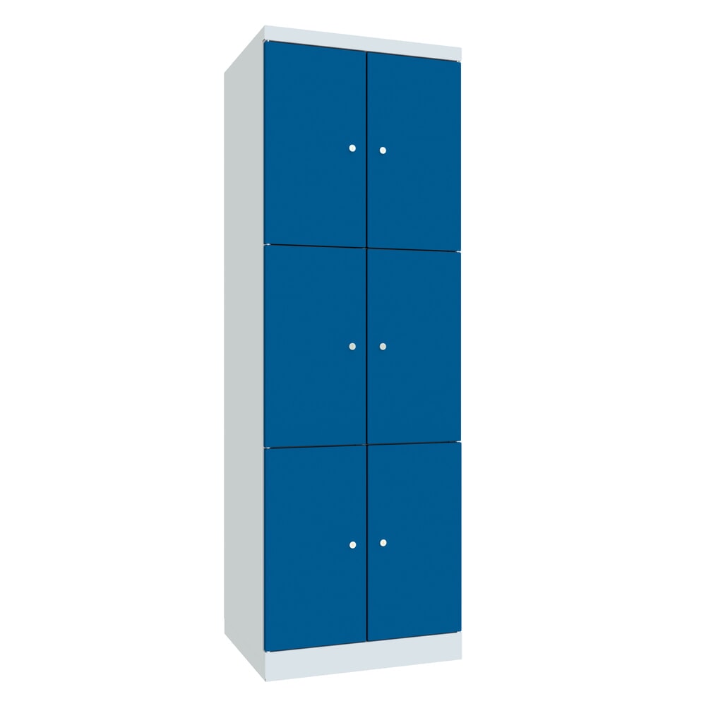 N° de l'image du produit 1 : Meuble coffre-fort PAVOY avec portes battantes, 2 x 6 compartiments, H x l x P 1 800 x 600 x 500 mm, bleu gentiane, gris clair