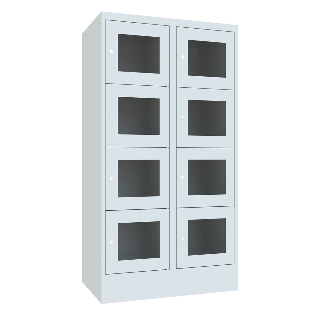 Produktabbildung Nr. 2: Meuble coffre-fort PAVOY avec regard, 2 x 4 compartiments, H x l x P 1 518 x 830 x 500 mm, gris clair, gris clair