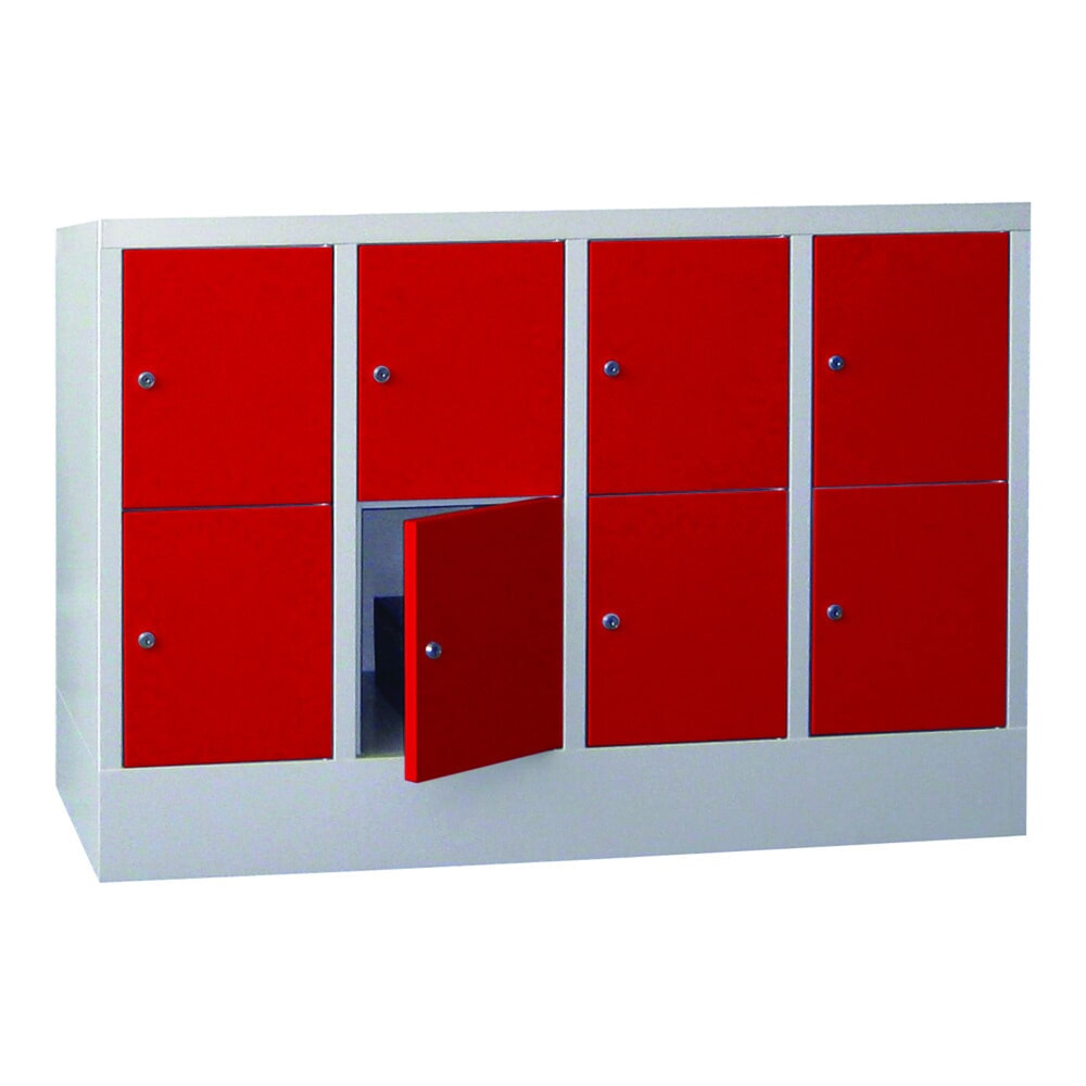 Produktabbildung Nr. 2: Meuble coffre-fort PAVOY avec serrure à cylindre, 4 x 2 compartiments, H x l x P 855 x 1 230 x 500 mm, rouge feu, gris clair
